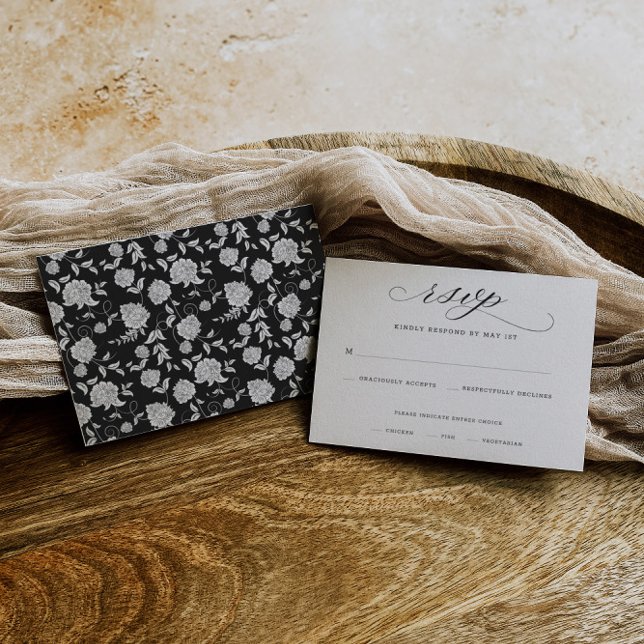 Elegante Tarjeta RSVP de Boda Script (Subido por el creador)