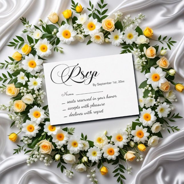 Elegante Tarjeta RSVP de Boda Script (Subido por el creador)