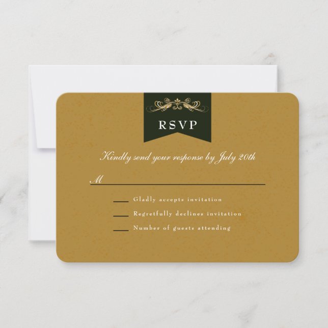 Elegante tarjeta RSVP de Boda temática de la Bibli (Anverso)