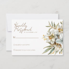 Elegante tarjeta RSVP de Boho Fall Floral Wedding