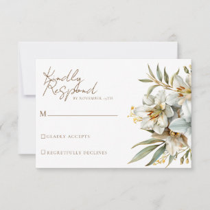 Elegante tarjeta RSVP de Boho Fall Floral Wedding