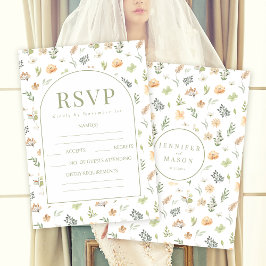 Elegante tarjeta RSVP de Boho Wildflower Wedding