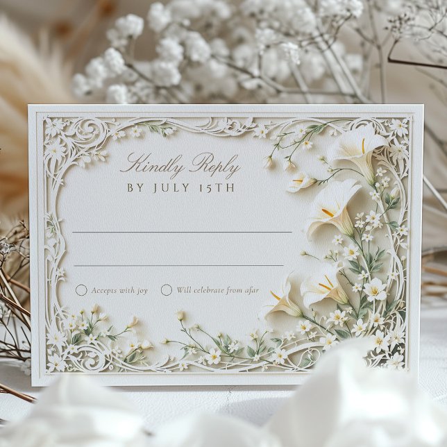 Elegante tarjeta RSVP de Calla Lily Wedding (Subido por el creador)