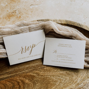 Elegante Tarjeta RSVP de Canción de Caligrafía de 