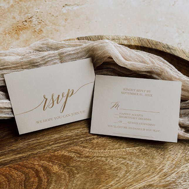 Elegante Tarjeta RSVP de Canción de Marfil de cali (Subido por el creador)
