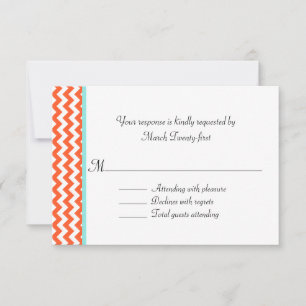 Elegante tarjeta RSVP de casamiento de corales