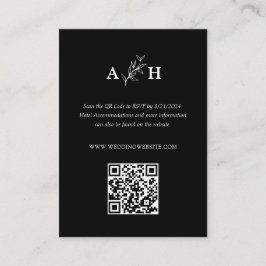 Elegante tarjeta RSVP de código QR de monograma cl