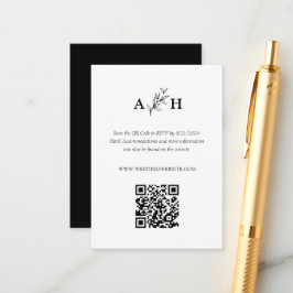Elegante Tarjeta RSVP de código QR de Monograma Cl