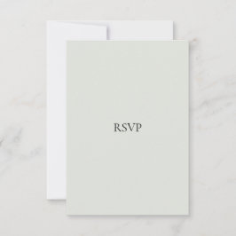 Elegante tarjeta RSVP de color negro y verde sabio