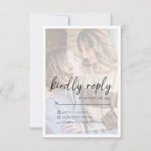 Elegante tarjeta RSVP de efecto Faux Vellum