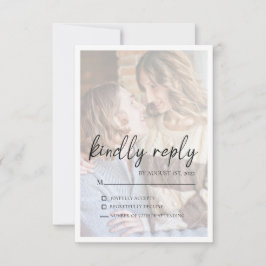Elegante tarjeta RSVP de efecto Faux Vellum