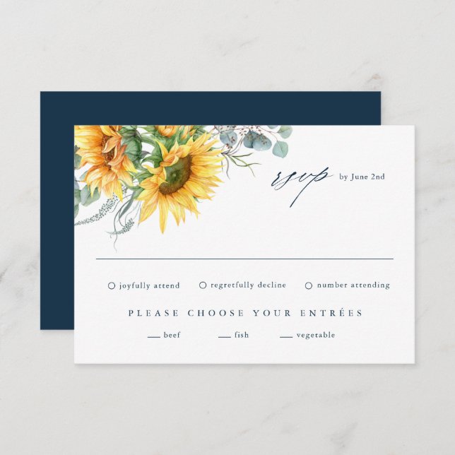 Elegante tarjeta RSVP de Eucalyptus Wedding (Anverso / Reverso)