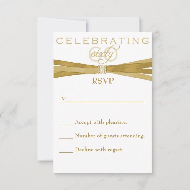 Elegante tarjeta RSVP de invitaciones a fiestas de (Anverso)