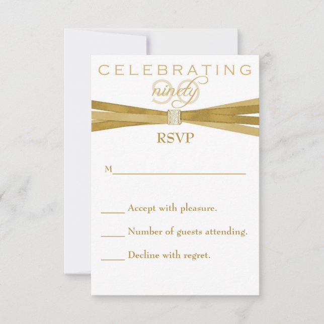 Elegante tarjeta RSVP de invitaciones a fiestas de (Anverso)