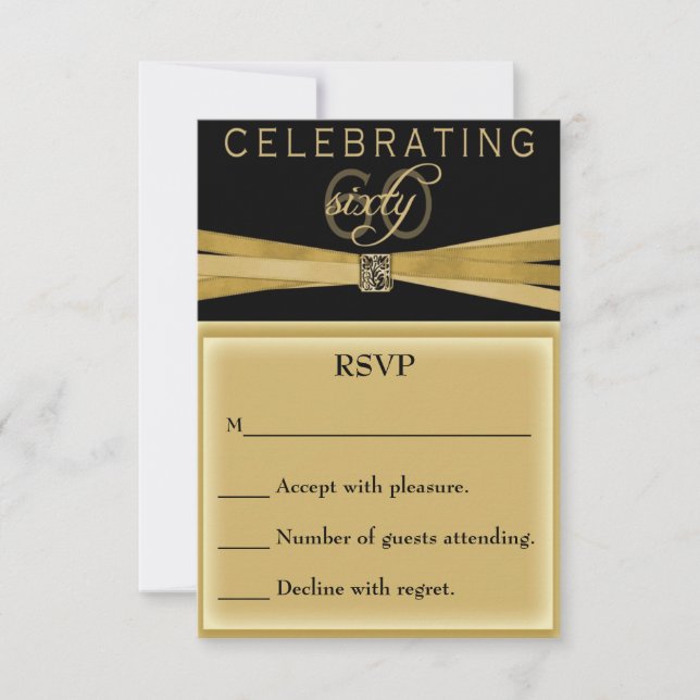 Elegante tarjeta RSVP de invitaciones a fiestas de (Anverso)