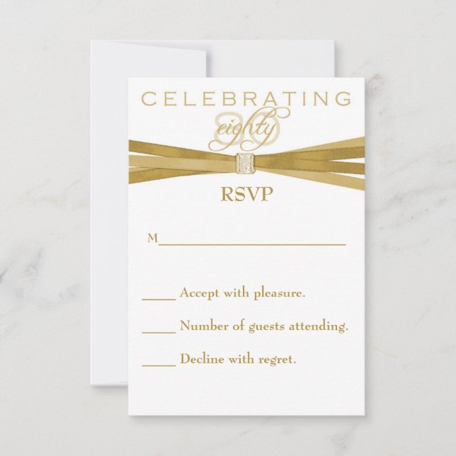 Elegante tarjeta RSVP de invitaciones a fiestas de (Anverso)
