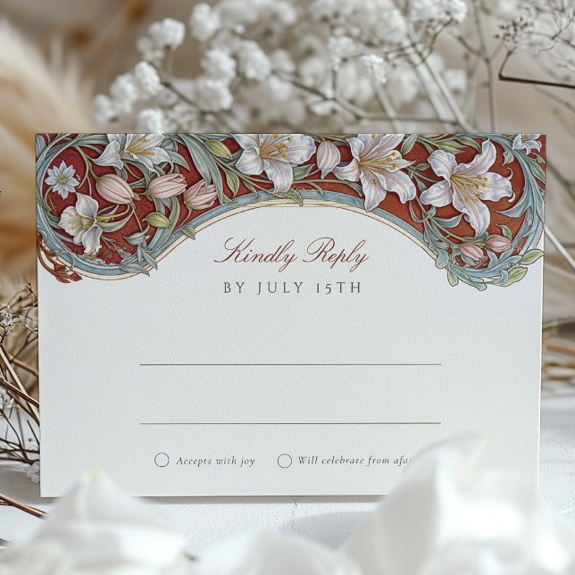 Elegante tarjeta RSVP de la Boda Art Nouveau de lo (Subido por el creador)