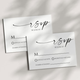 Elegante tarjeta RSVP de la Boda Blanca Minimalist