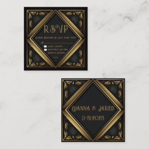 Elegante tarjeta RSVP de la boda de terciopelo neg