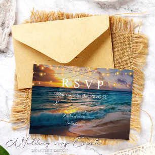 Elegante tarjeta RSVP de la boda veraniega de la p