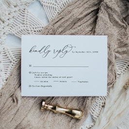 Elegante tarjeta RSVP de la caligrafía blanca negr