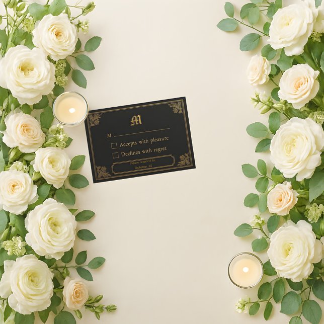 Elegante tarjeta RSVP de lujo (Subido por el creador)