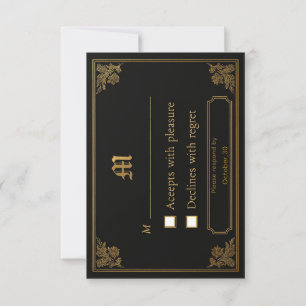 Elegante tarjeta RSVP de lujo