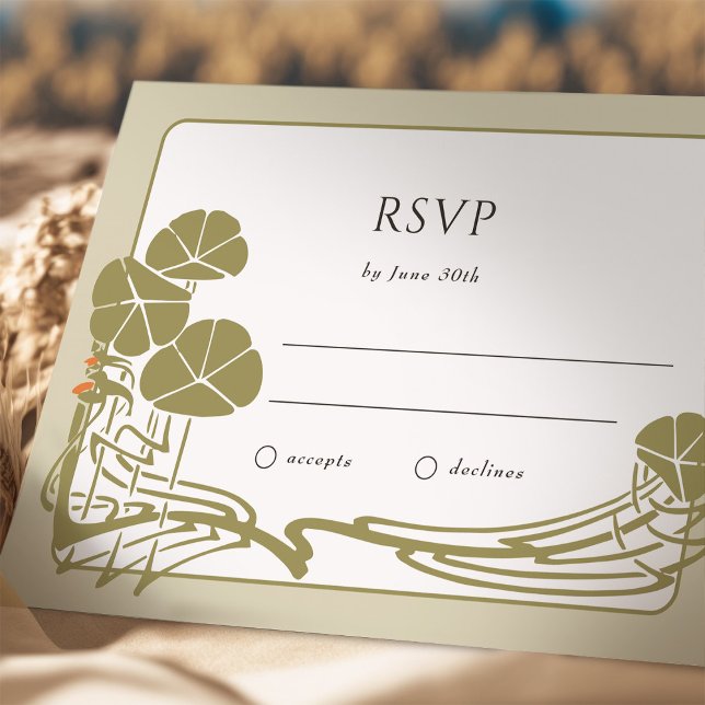 Elegante Tarjeta RSVP de Marfil y Oro (Subido por el creador)