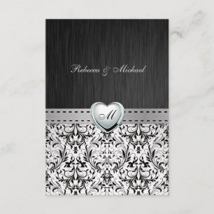 Elegante tarjeta RSVP de matrimonio en monograma D
