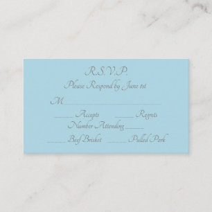 Elegante tarjeta RSVP de matrimonio formal gris az