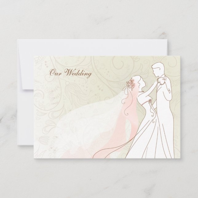 Elegante tarjeta RSVP de novia y boda Groom (Anverso)