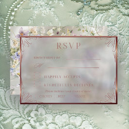 Elegante tarjeta RSVP de otoño floral