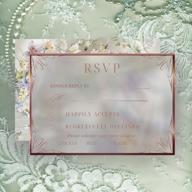 Elegante tarjeta RSVP de otoño floral (Subido por el creador)
