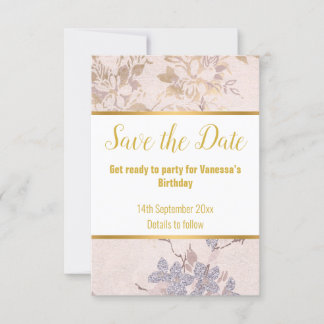 ELEGANTE TARJETA RSVP DE RESPUESTA AZUL ROSA
