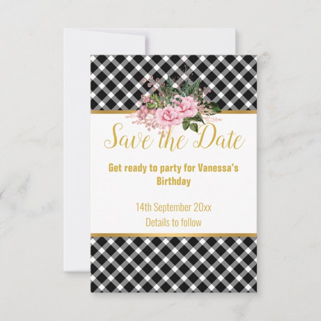 ELEGANTE TARJETA RSVP DE RESPUESTA BLANCA NEGRA CO (Anverso)