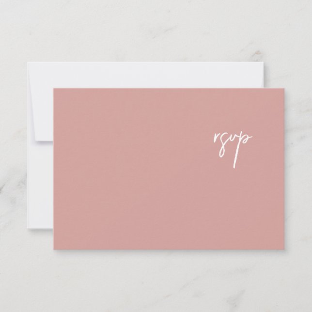 Elegante tarjeta RSVP de Rosa de escritura polvori (Anverso)