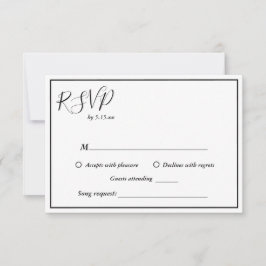Elegante tarjeta RSVP de solicitud de canción Boda