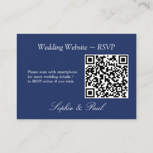 Elegante tarjeta RSVP del sitio web del código QR