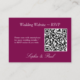 Elegante tarjeta RSVP del sitio web del código QR