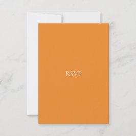Elegante tarjeta RSVP en blanco y Naranja
