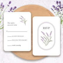 Elegante tarjeta RSVP floral de Lavender