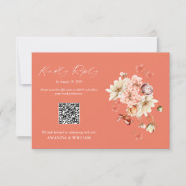 Elegante tarjeta RSVP floral para Bodas