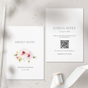 Elegante tarjeta RSVP floral para Bodas