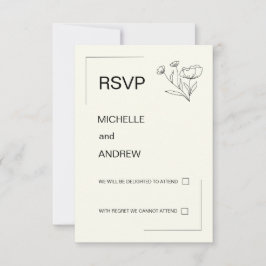 Elegante tarjeta RSVP Minimalista