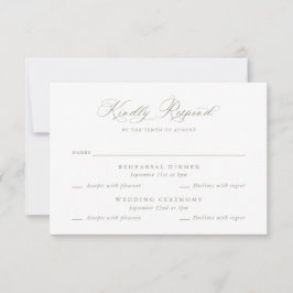 Elegante tarjeta RSVP para Boda de eventos múltipl