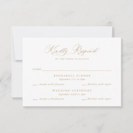 Elegante tarjeta RSVP para Boda de eventos múltipl