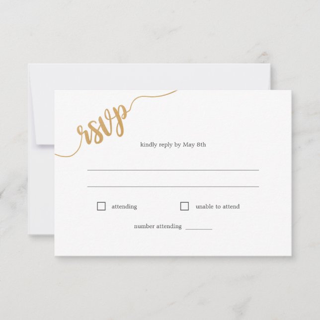 Elegante tarjeta RSVP para canción de Flor silvest (Anverso)