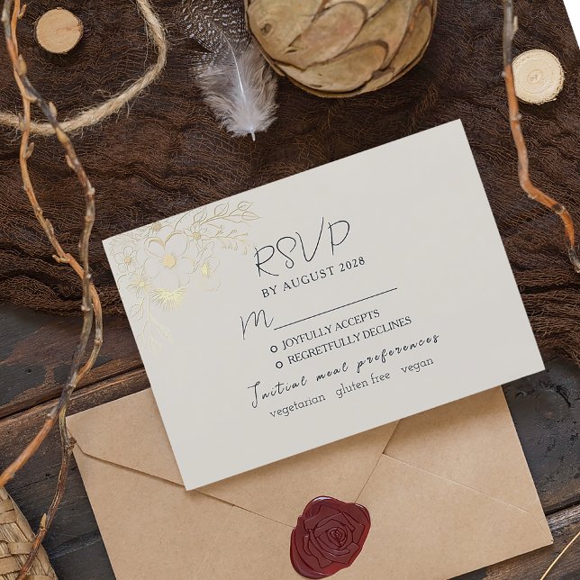Elegante Tarjeta RSVP para Comida de Boda (Subido por el creador)