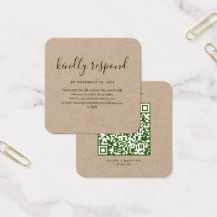Elegante tarjeta RSVP para el Boda de código QR