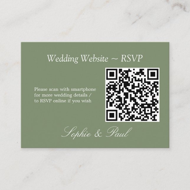 Elegante Tarjeta RSVP para el sitio web de código  (Anverso)